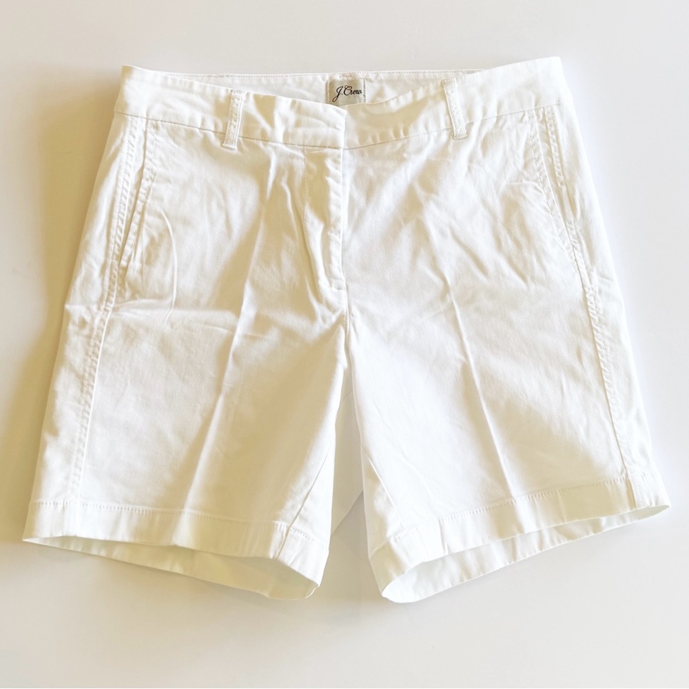 J. Crew Women's White Cotton Bermuda Shorts